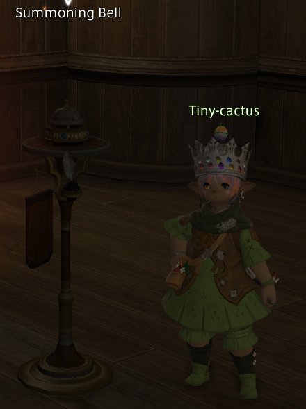 Tiny-cactus standing next to a Summoning Bell